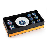 Chengyi Colorful Enamel Porcelain Tea Sets 9 pcs(Sapphire)